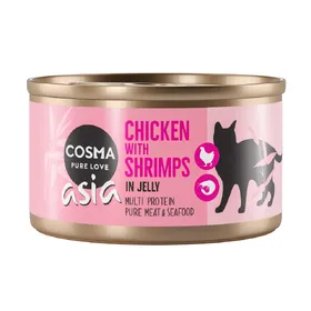 Comparer les prix de Lot Cosma Asia en gelée 12 x 85 g pour chat - poulet, crevettes