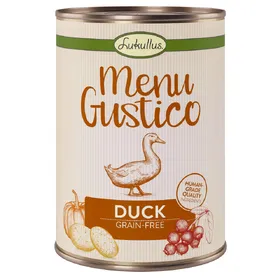 Comparer les prix de Lukullus Menu Gustico canard, carottes, airelles rouges, romarin - Pâtée pour chien