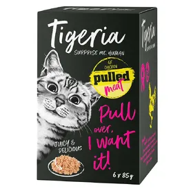 Meilleurs prix pour Tigeria Pulled Meat poulet - Pâtée pour chat