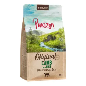 Comparer les prix de Purizon Sterilised Adult agneau, poisson - sans céréales pour chat - 400 g
