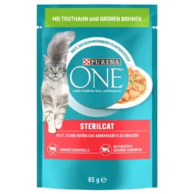 Comparer les prix de 52x85g Sterilised dinde, haricots verts One Purina nourriture humide pour chat