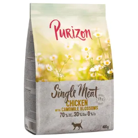Comparer les prix de Single Meat poulet, fleurs de camomille sans céréales Purizon Croquettes pour chat à prix spécial !