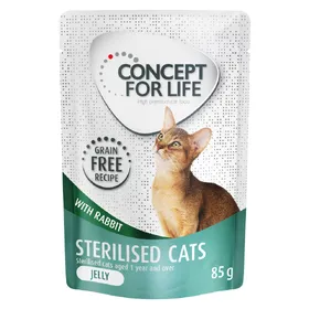 Meilleurs prix pour Concept for Life Sterilised Cats en gelée lapin sans céréales pour chat - 12 x 85 g