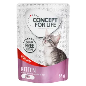 Comparer les prix de Concept for Life Kitten en gelée bœuf sans céréales pour chat  - 12 x 85 g