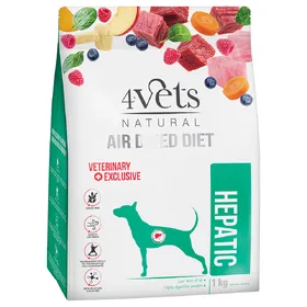Comparer les prix de Paquet économique : 2x1kg de nourriture pour chien hepatic 4Vets Natural