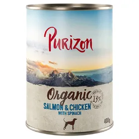 Meilleurs prix pour Purizon Organic Bio 6 x 400 g pour chien - saumon, poulet & épinards