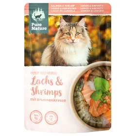 Comparer les prix de Pure Nature saumon, crevettes pour chat - 24 x 80 g