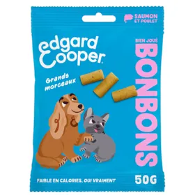 Meilleurs prix pour Friandises Edgard & Cooper Bonbons Grands morceaux pour chien - saumon, poulet (50 g)