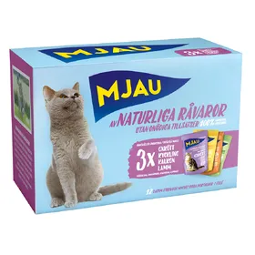 Comparer les prix de 12x85g Mjau Cat Pouch Mixpaket menu viande en gelée (4 sortes) nourriture pour chats humide