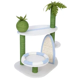 Comparer les prix de TIAKI Arbre à chat surfeur vert / blanc / bleu chat