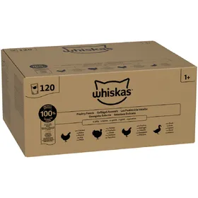 Comparer les prix de 120x 85g Whiskas Adult sachet sélection volaille en gelée nourriture humide pour chats