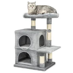 Meilleurs prix pour dibea Arbre à gratter, Arbre à Grimper, griffoir pour Chat, Arbre à Chat, Hauteur 80 cm, Couleur Gris Clair
