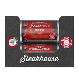 Comparer les prix de 12x 500g Fleischeslust Steakhouse Sensitive boeuf pur nourriture pour chien humide