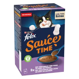 Meilleurs prix pour 12x40g Felix Sauce Time au goût de poulet et de saumon pour chat