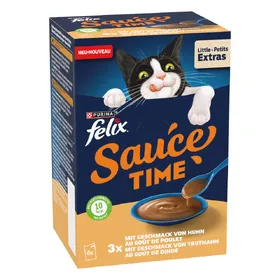 Comparer les prix de 12x40g Felix Sauce Time au goût de poulet et de dinde pour chat