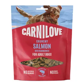 Comparer les prix de 4x200g Carnilove Dog Crunchy Snack saumon avec myrtilles friandise pour chien