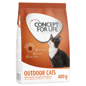 Comparer les prix de Offre d'essai : croquettes Concept for Life 400 g pour chat  - Outdoor Cats