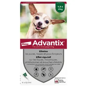Meilleurs prix pour Pipettes Advantix® très petit chien jusqu'à 4 kg