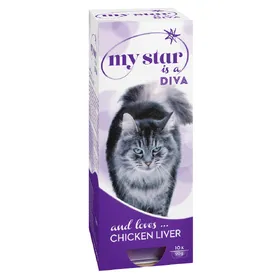 Meilleurs prix pour Foie de poulet My Star is a Diva - Sachets et Boîtes pour Chat