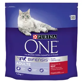 Comparer les prix de Adulte bœuf + céréales complètes PURINA ONE - Croquettes pour chat