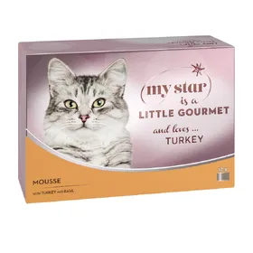 Comparer les prix de My Star is a little Gourmet Mousse thon, basilic - Sachet pour chat