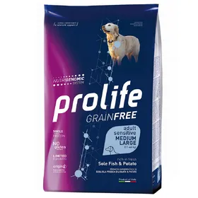 Meilleurs prix pour Dog Prolife Adult M/L Grain Free Sole Fish&Potato nourriture pour chien sèche