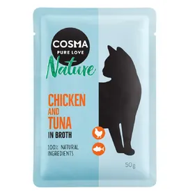 Comparer les prix de Cosma Nature blanc de poulet, thon - Pâtée pour chat