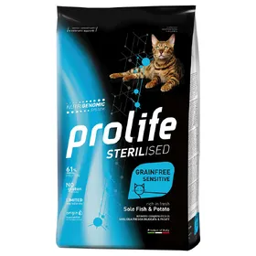 Comparer les prix de Cat Prolife GF Sterilized Sole Fish&Potato nourriture pour chat sèche