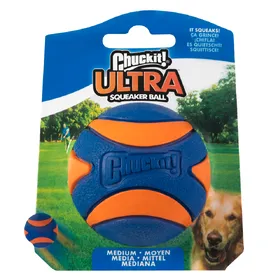 Comparer les prix de Balle Ultra Squeaker Ball Chuckit taille M 6,4 cm de diamètre - Jouet pour chien