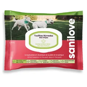 Comparer les prix de Lingettes Sanilove Aloe vera (40 lingettes) - pour chien