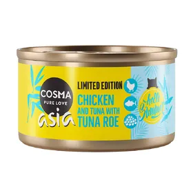 Meilleurs prix pour Cosma Asia Édition estivale poulet, thon, œufs de thon - Pâtée pour chat