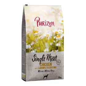 Meilleurs prix pour Purizon Single Meat Adult poulet, potiron, fleurs de camomille - sans céréales pour chien - 2 x 12 kg