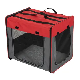 Meilleurs prix pour Niche pliable First Class Basic taille M l 46 x P 61 x H 53,5 cm, rouge/gris - pour chien
