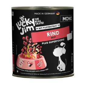 Comparer les prix de 6x800 g de nourriture pour chiens Lucky Jim Mono bœuf humide