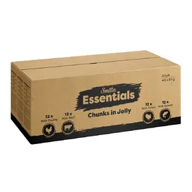Comparer les prix de Smilla Essentials Bouchées en gelée pour chat - 48 x 85 g