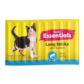 Comparer les prix de 10x5g Essentials Saumon Sticks Smilla friandises pour chat