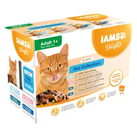 Comparer les prix de IAMS Delights lot mixte Mer en sauce - Pâtée pour chat