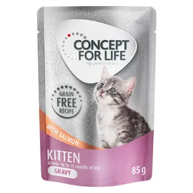 Comparer les prix de Concept for Life Kitten en sauce saumon sans céréales pour chat - 48 x 85 g