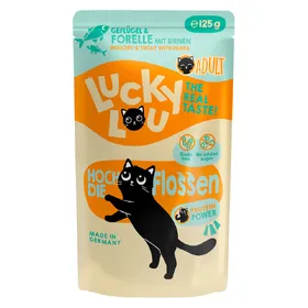 Comparer les prix de 125g Lucky Lou adulte volaille & truite nourriture pour chat humide