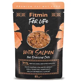 Meilleurs prix pour 85g Cat For Life saumon sterilised Fitmin nourriture humide pour chats
