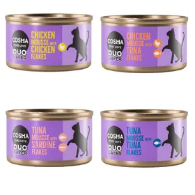 Meilleurs prix pour Cosma DUO Layer 6 x 70 g pour chat - lot mixte