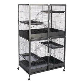 Comparer les prix de Lot cage pour petits animaux Étagère + unité complémentaire TIAKI, petits animaux