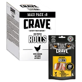 Meilleurs prix pour Friandises Crave High Protein Rolls pour chien - 8 x 50 g poulet