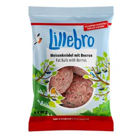 Comparer les prix de 4x90g Boules de graisse avec baies Lillebro - Boule de graisse pour oiseau sauvage
