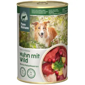 Comparer les prix de 400g Pure Nature Adult gibier & poulet nourriture pour chien humide