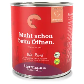 Meilleurs prix pour Herrmann's Menu Bio Sensitive 6 x 800 g - bœuf bio, carottes bio, amarante bio