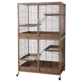 Comparer les prix de lot économique TIAKI cage pour petits animaux étagère, caramel + Add-on (L 93,5 x B 63 x H 157,8 cm)