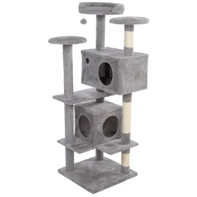 Meilleurs prix pour zooplus Basics Arbre à chat M/L 48x48x137cm, gris