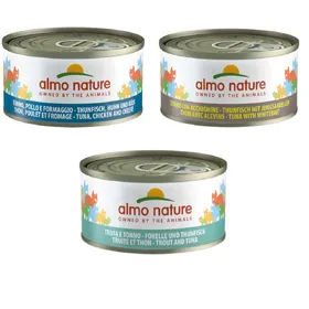 Comparer les prix de Variétés au thon (alevins de sardines, truite, poulet et fromage) Almo Nature Nourriture humide pour Chat