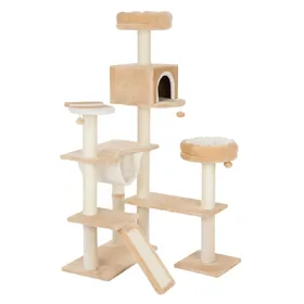 Meilleurs prix pour Arbre à chat Maison en pain d'épice avec échelle beige